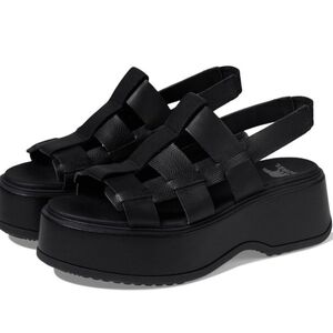 Sorel Black Platform Sandals